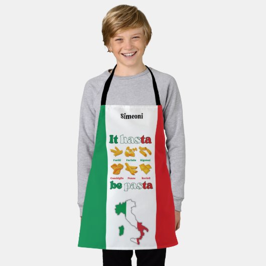 Italien ES HASTA PASTA Kids Schürze (Getragen)