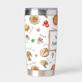 Italien Essen Spaß Chef Bunt Thermobecher (Vorderseite)