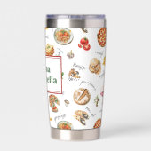 Italien Essen Spaß Chef Bunt Thermobecher (Rückseite)