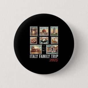 Italien Familienreise 2025 Vintage-Poststempel Pis Button