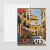 Italien farbenfrohe Häuser Vintage Reise Postkarte (Vorne/Hinten)