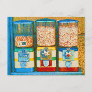 Italien Farbenfrohe Retro Nut Dispensers aus den 5 Postkarte