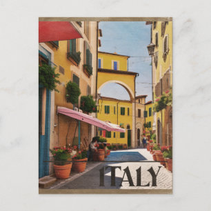 Italien Farbige Häuser Vintage Reise Postkarte