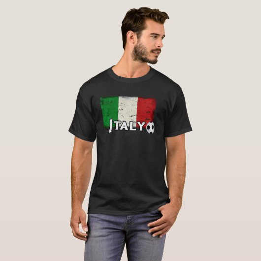 Italien Flag Fußball-Fans Liebe Italienischer Fußb T-Shirt (Vorne ganz)