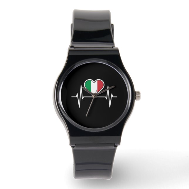 Italien - Flag Heartbeat Armbanduhr (Vorderseite)