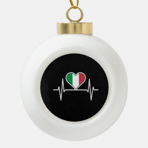 Italien - Flag Heartbeat Keramik Kugel-Ornament