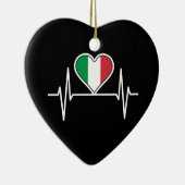 Italien - Flag Heartbeat Keramik Ornament (Rechts)