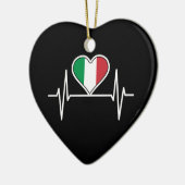 Italien - Flag Heartbeat Keramik Ornament (Links)