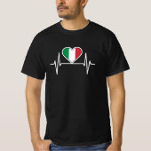 Italien - Flag Heartbeat T-Shirt (Vorderseite)