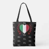Italien Flag & Herz Italienische Flagge Mode / Spo Tasche (Rückseite)