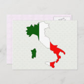 Italien - Flag-Karte Postkarte (Vorne/Hinten)