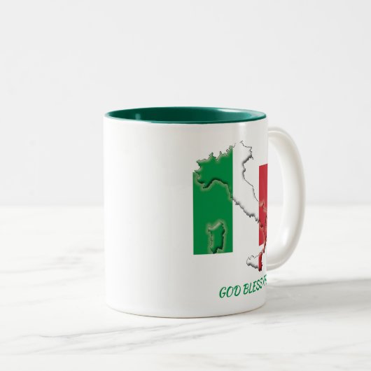 ITALIEN FLAG MAP-Skript individuell angepasst Zweifarbige Tasse (VorderseiteRechts)