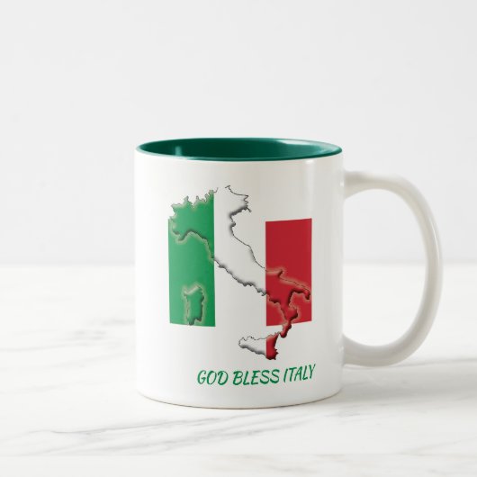 ITALIEN FLAG MAP-Skript individuell angepasst Zweifarbige Tasse (Rechts)