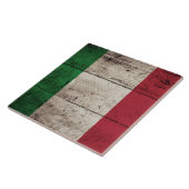 Italien-Flagge auf altem hölzernem Korn Fliese (Seite)