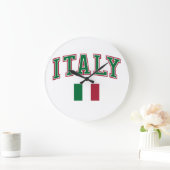 Italien + Flagge Große Wanduhr (Zuhause)