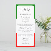 Italien - Flagge Italiens Menükarte (Stehend Vorderseite)