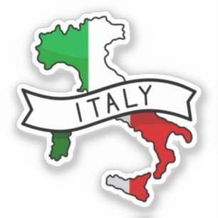 Italien Flagge Karte Patriotischer Italienischer S Aufkleber