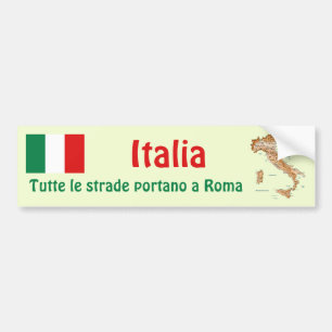 Italien-Flagge + Karten-Autoaufkleber Autoaufkleber