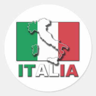 Italien Flagge Land Runder Aufkleber