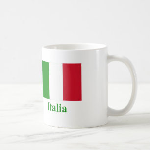 Italien-Flagge mit Namen auf italienisch Kaffeetasse