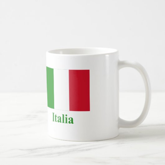 Italien-Flagge mit Namen auf italienisch Kaffeetasse (Rechts)