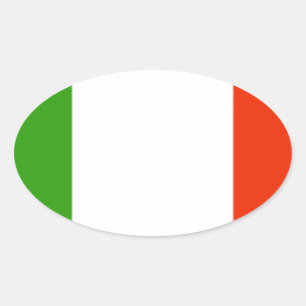 Italien-Flagge Ovaler Aufkleber