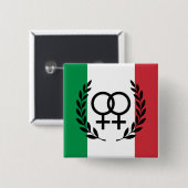 Italien-Flagge Sapphisches Symbol-Abzeichen Button (Vorne & Hinten)