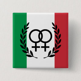 Italien-Flagge Sapphisches Symbol-Abzeichen Button