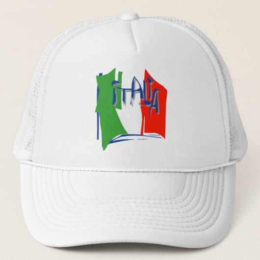 Italien-Flagge Truckerkappe (Vorderseite)
