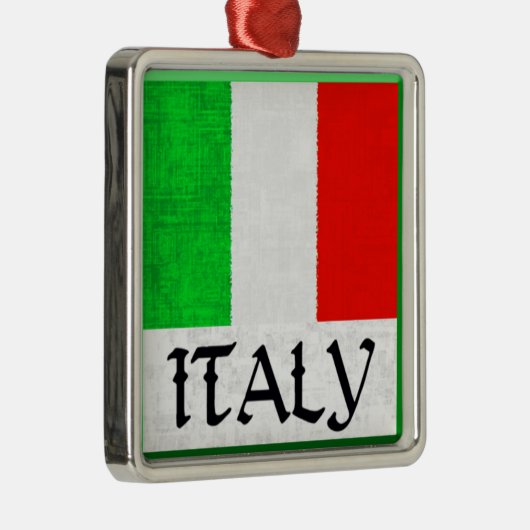 ITALIEN-FLAGGE Verzierung Ornament Aus Metall (Rechts)