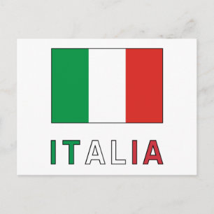 Italien Flagge & Wort Postkarte
