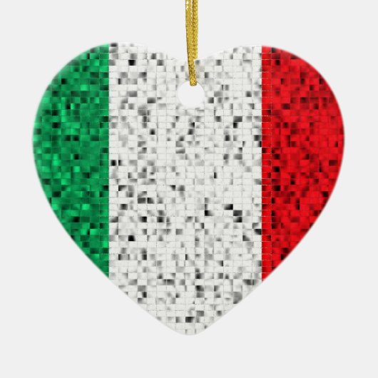 Italien-Flaggen-Glitterverzierung Keramik Ornament (Vorne)