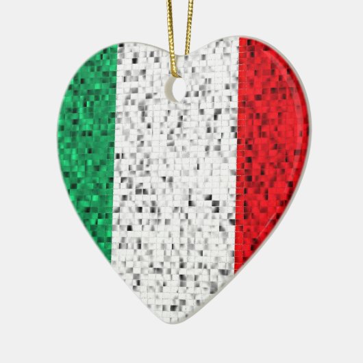 Italien-Flaggen-Glitterverzierung Keramik Ornament (Links)