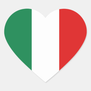 Italien-Flaggen-Herz-Aufkleber Herz-Aufkleber
