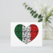 Italien-Flaggen-Herz Postkarte (Stehend Vorderseite)