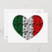 Italien-Flaggen-Herz Postkarte (Vorne/Hinten)