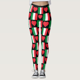 Italien Flaggen Herzmuster Niedliche Patriotik Ita Leggings