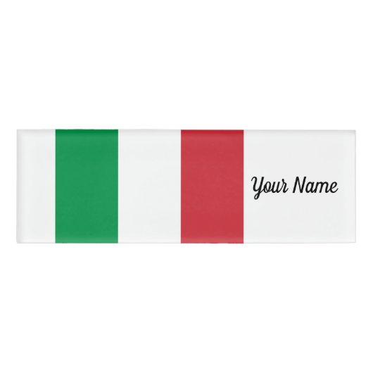Italien-Flaggen-italienisches patriotisches Namenschild (Vorderseite)