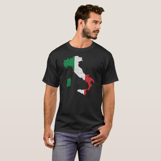 Italien-Flaggen-Karte T-Shirt (Vorne ganz)
