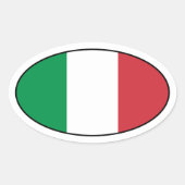 Italien-Flaggen-Oval-Aufkleber Ovaler Aufkleber (Vorderseite)