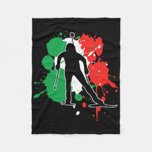 Italien Flaggenbiathlonist - Italienische Biathlon Fleecedecke
