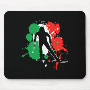 Italien Flaggenbiathlonist - Italienische Biathlon Mousepad