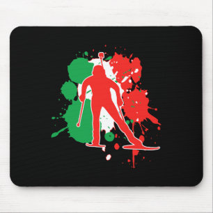 Italien Flaggenbiathlonist - Italienischer Biathlo Mousepad