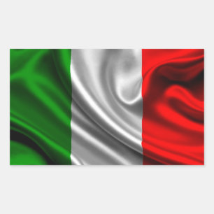 Italien Flaggengewebe Rechteckiger Aufkleber