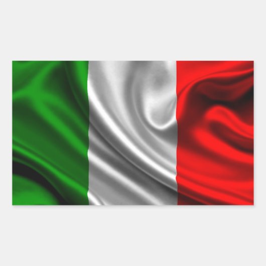 Italien Flaggengewebe Rechteckiger Aufkleber (Vorderseite)