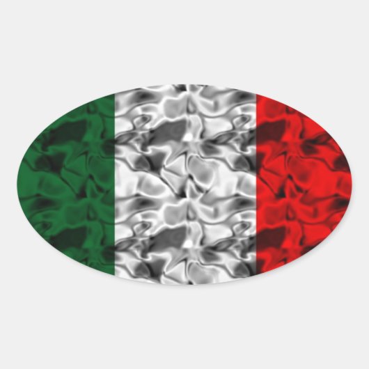 Italien - Flaggenherz Ovaler Aufkleber (Vorderseite)