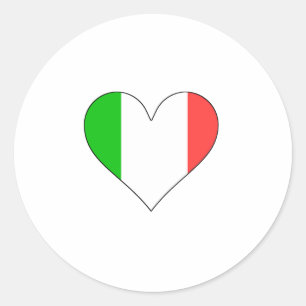 Italien - Flaggenherz Runder Aufkleber