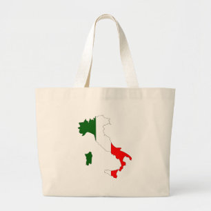 Italien-Flaggenkarte Jumbo Stoffbeutel
