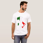 Italien-Flaggenkarte T-Shirt (Vorne ganz)