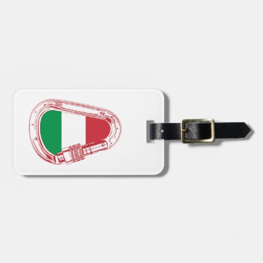 Italien Flaggenschlupfer Carabiner Gepäckanhänger (Vorderseite horizontal)
